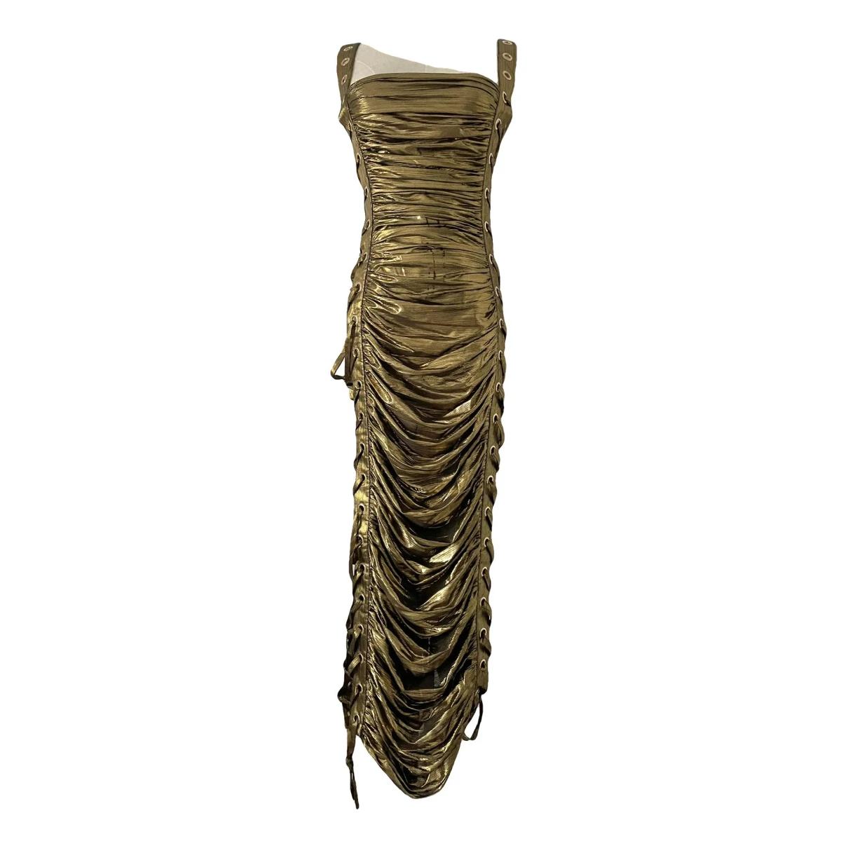 Pre-owned Bronx And Banco Mid-length Dress In Gold