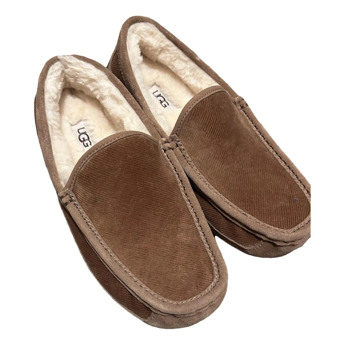 Pre-owned Ugg Leather Flats In Brown