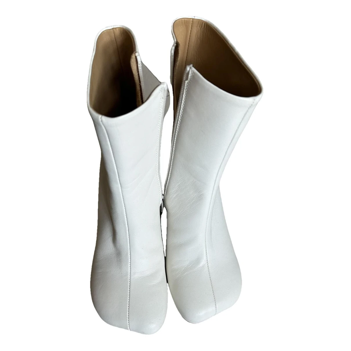 Pre-owned Mm6 Maison Margiela Leather Boots In White