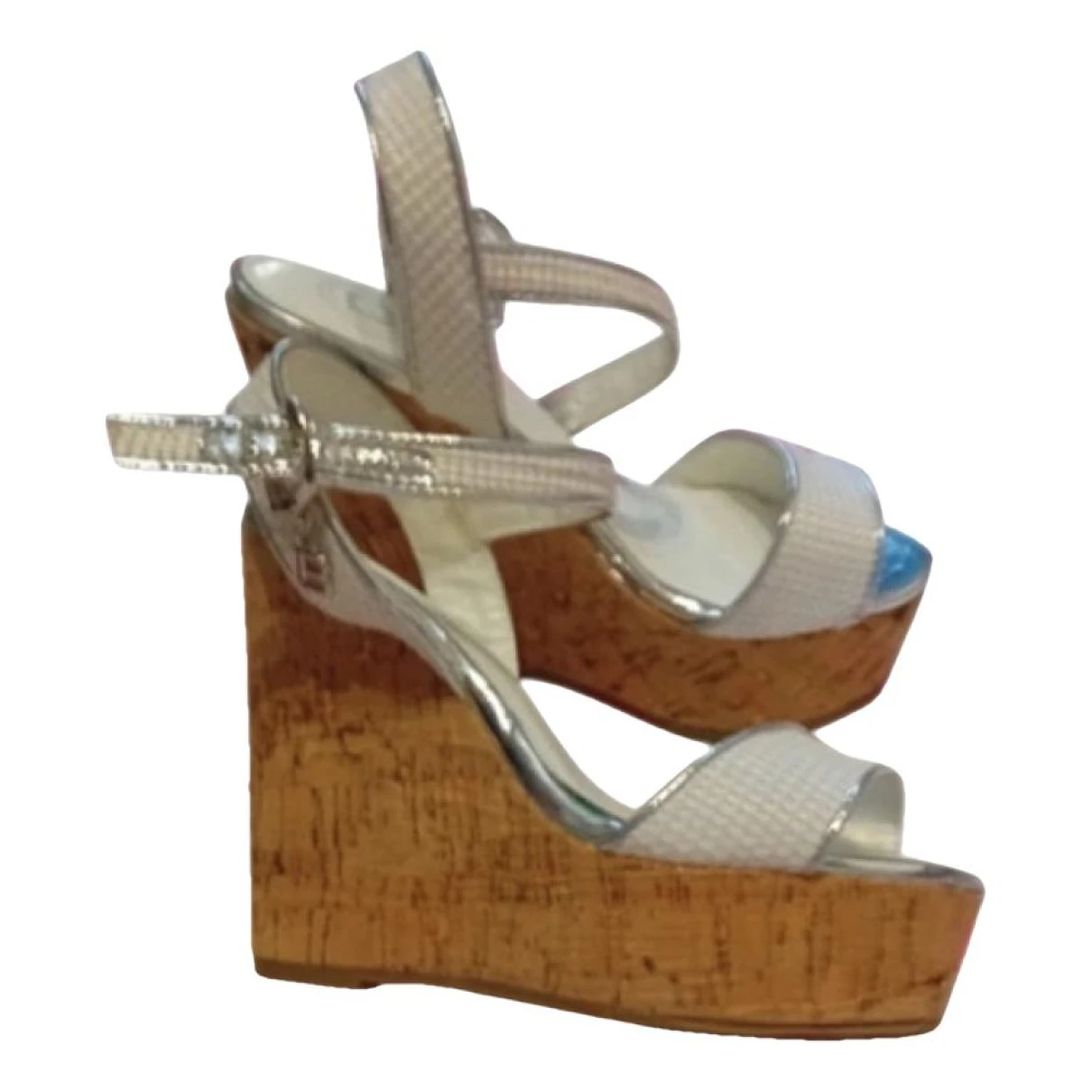 Pre-owned Laura Biagiotti Leather Sandals In White