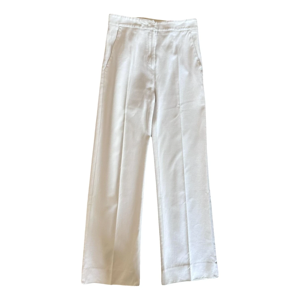 Pre-owned Max Mara Trousers In White