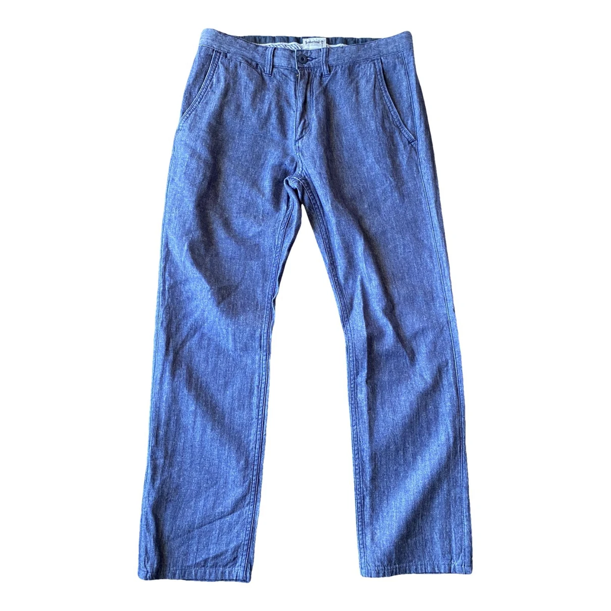 Pre-owned Timberland Linen Trousers In Blue