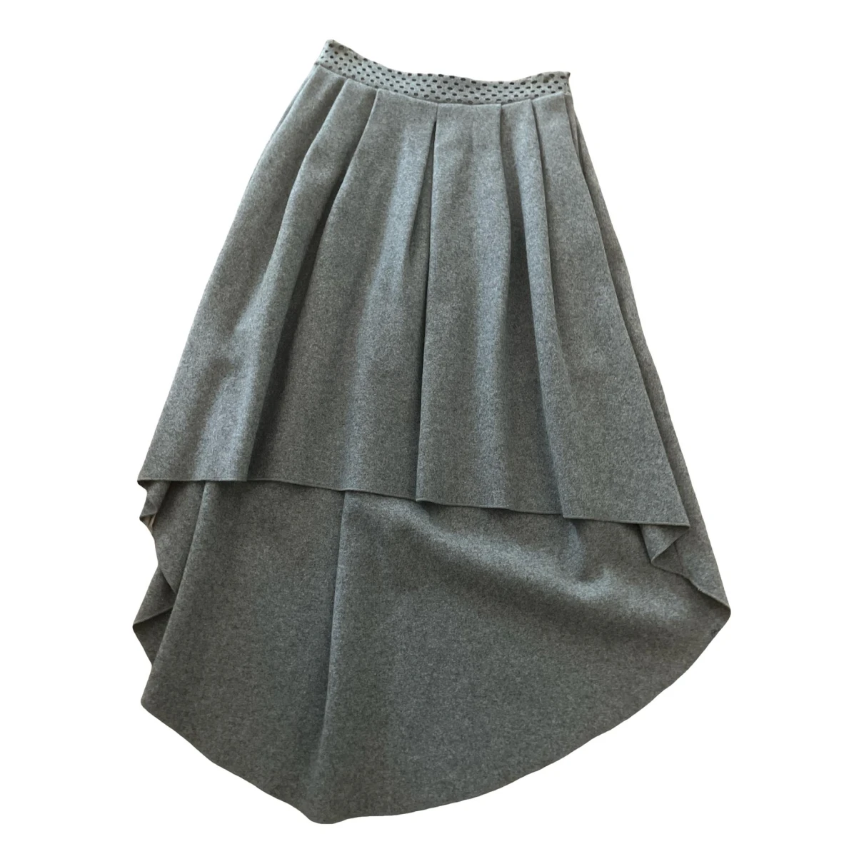 Pre-owned Luxury Fashion Wool Skirt In Grey