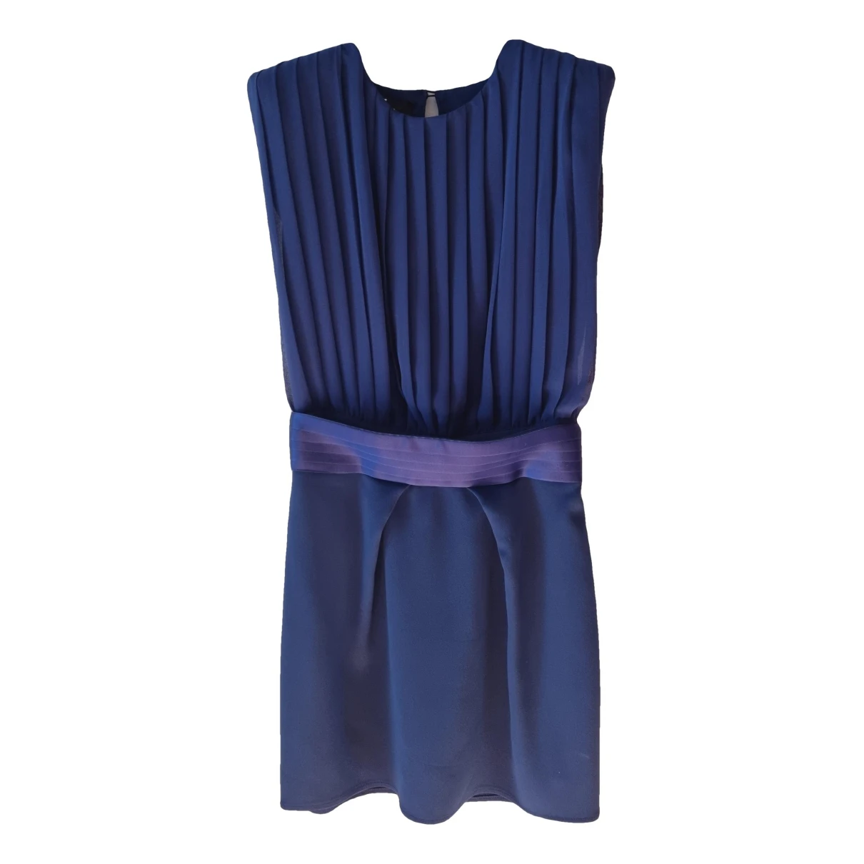 Pre-owned Elisabetta Franchi Silk Mini Dress In Blue