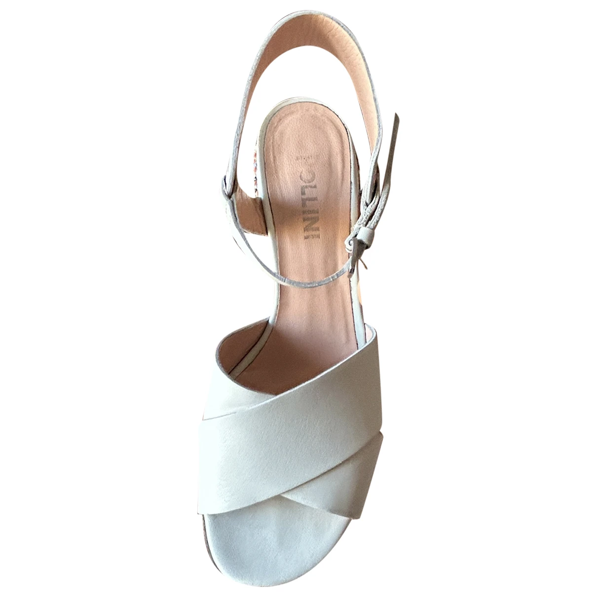Pre-owned Pollini Leather Sandals In White
