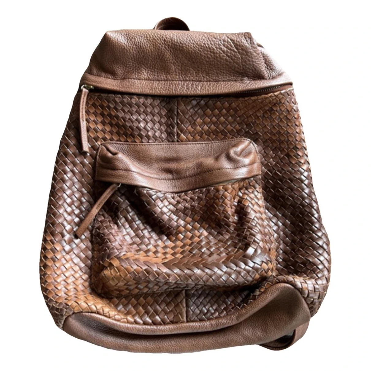 Pre-owned Claramonte Leather Backpack In Camel