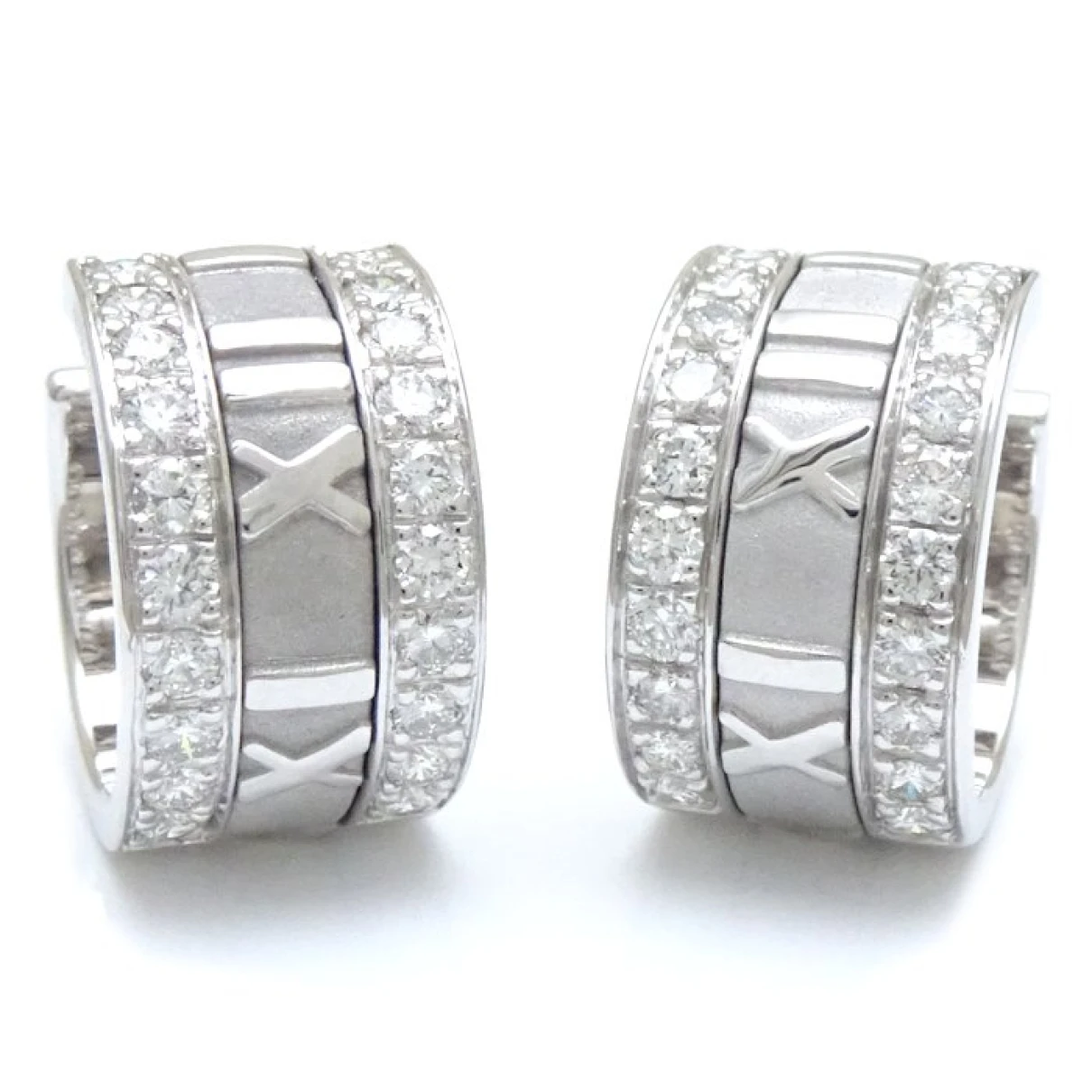 Pre-owned Tiffany & Co Atlas White Gold Earrings In Other