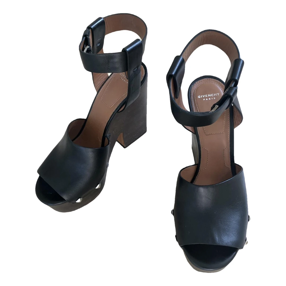 Pre-owned Givenchy Leather Mules & Clogs In Black