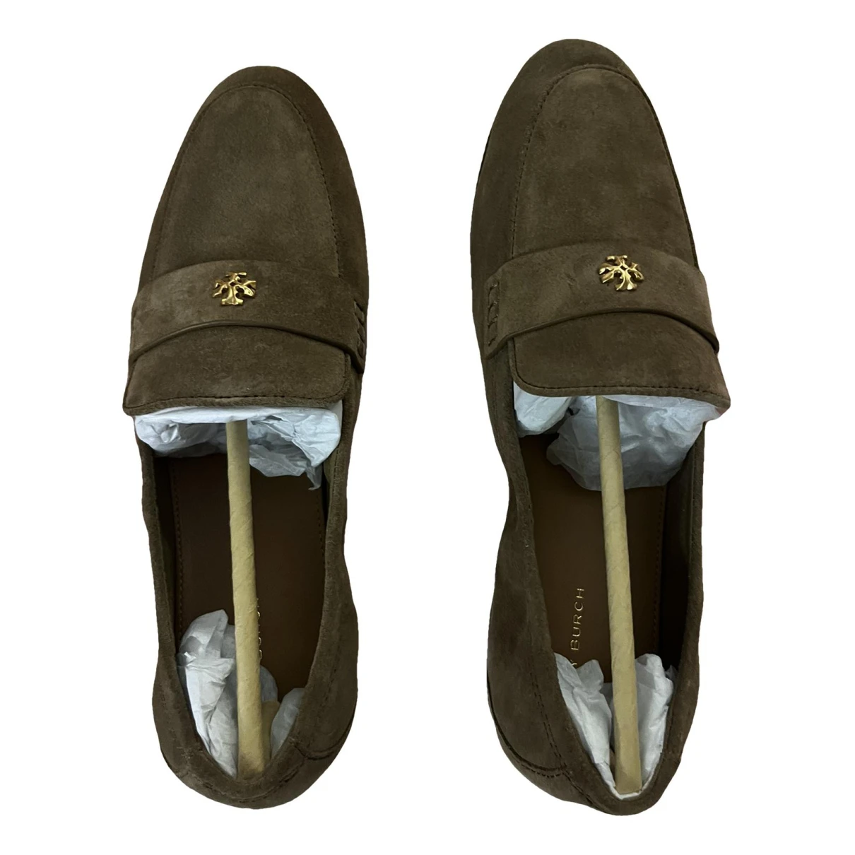 Pre-owned Tory Burch Flats In Brown