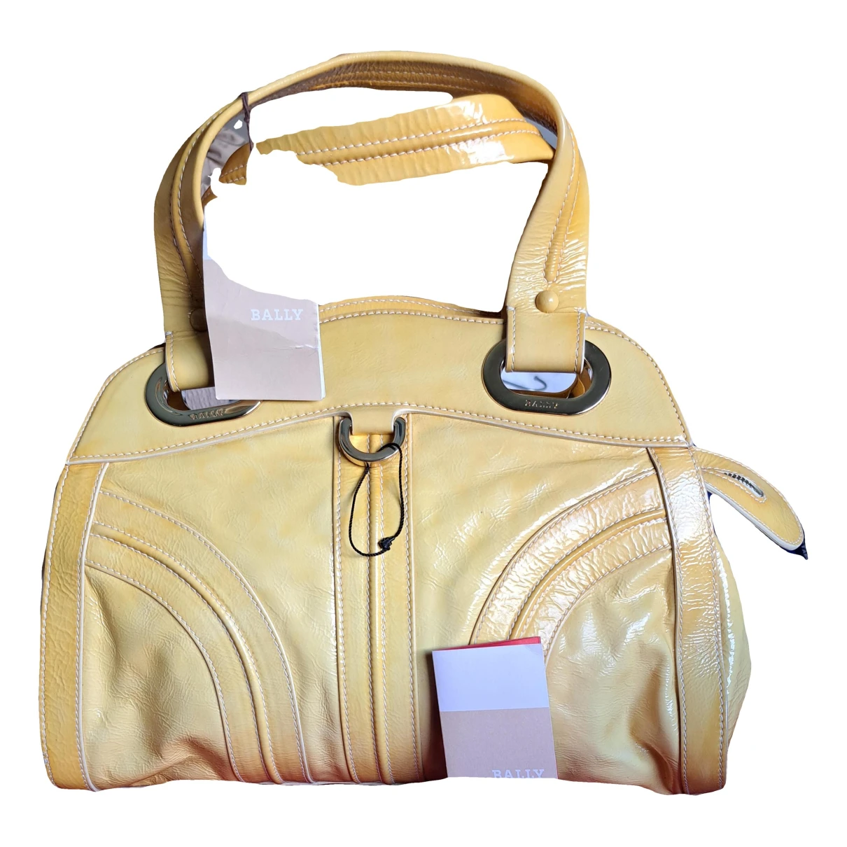 Pre-owned Bally Patent Leather Handbag In Yellow