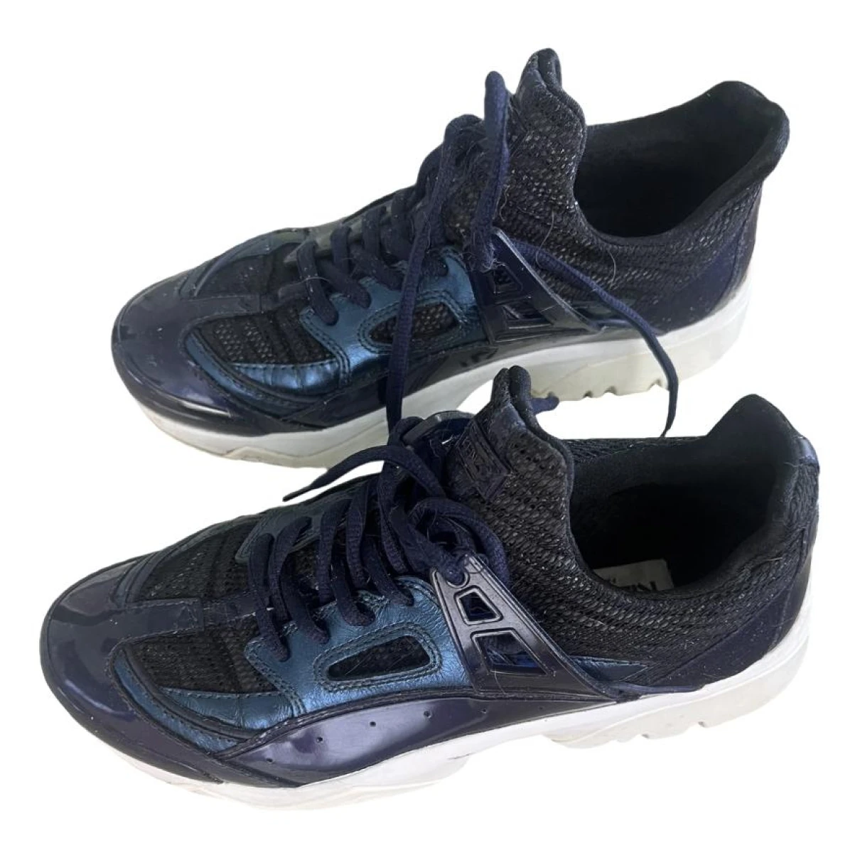 Pre-owned Kenzo Sonic Leather Trainers In Blue