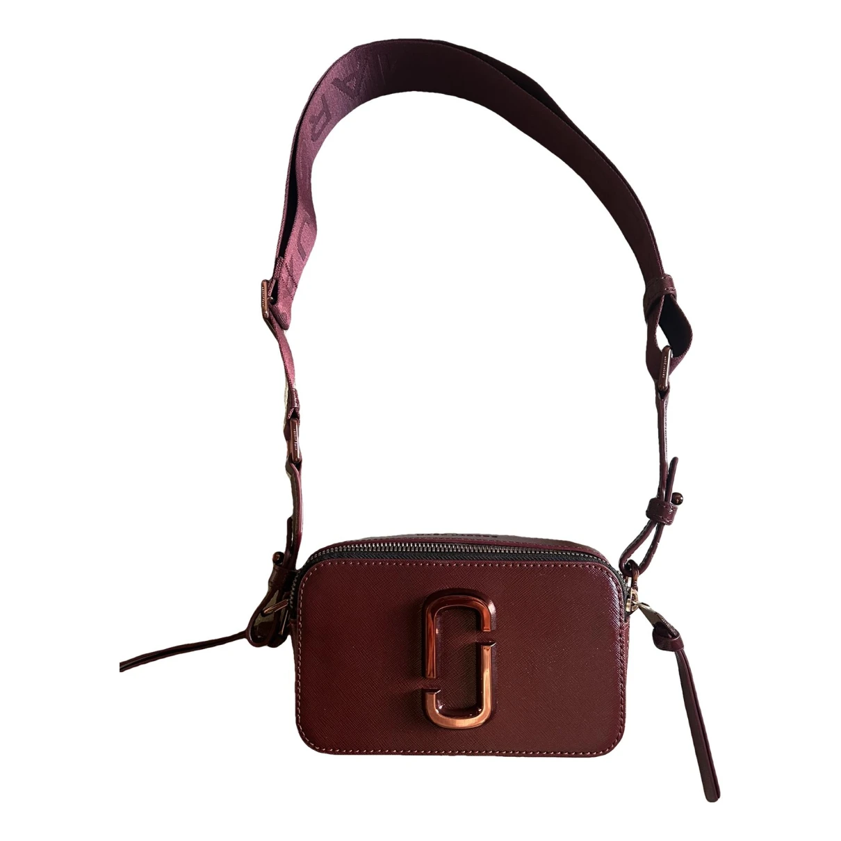 Pre-owned Marc Jacobs Snapshot Leather Crossbody Bag In Burgundy