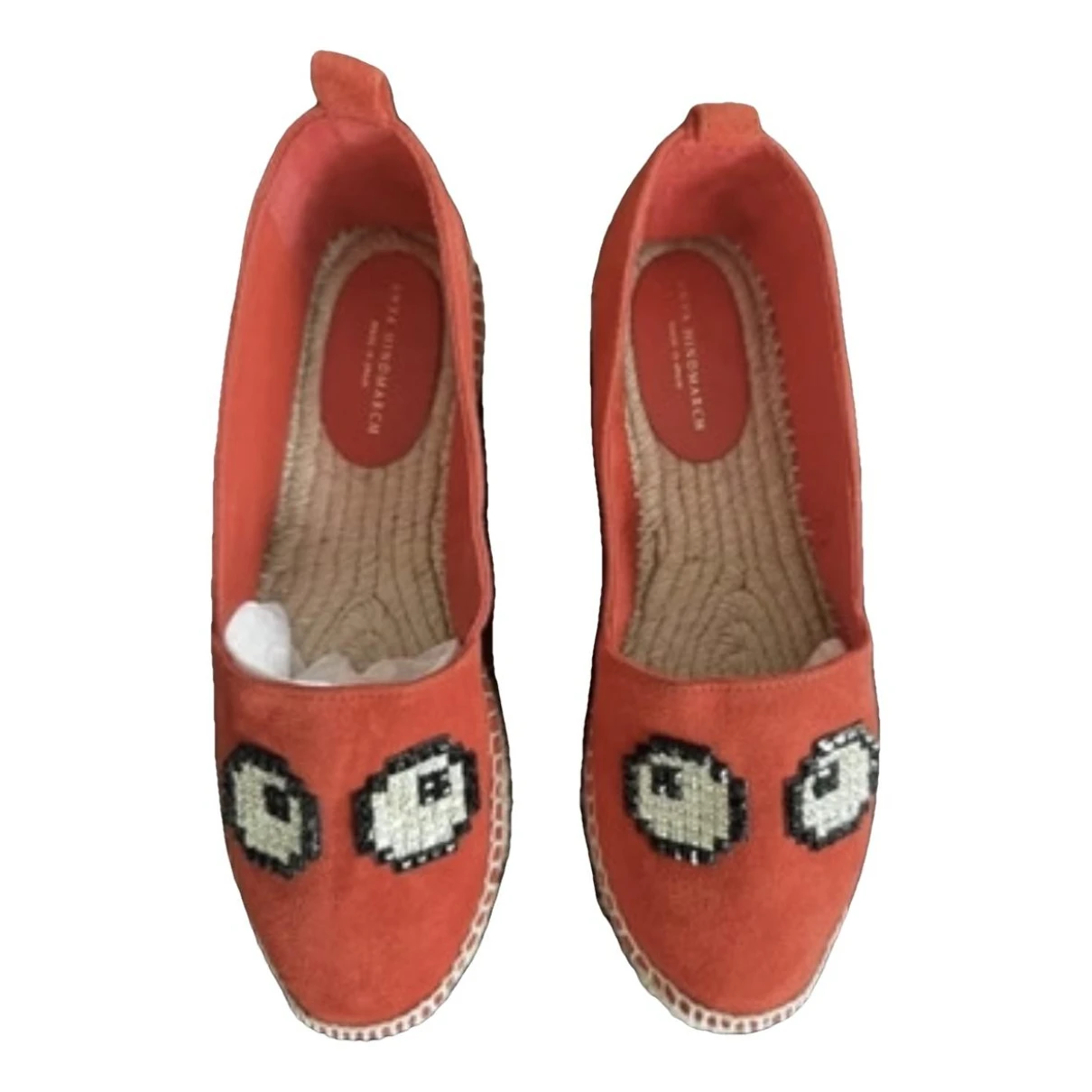 Pre-owned Anya Hindmarch Cloth Espadrilles In Red