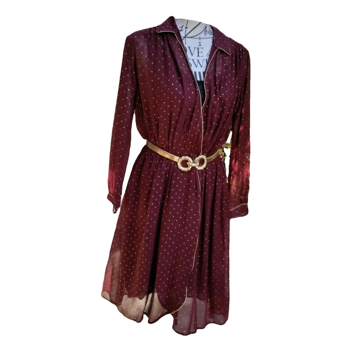 Pre-owned Forte Forte Silk Mid-length Dress In Burgundy