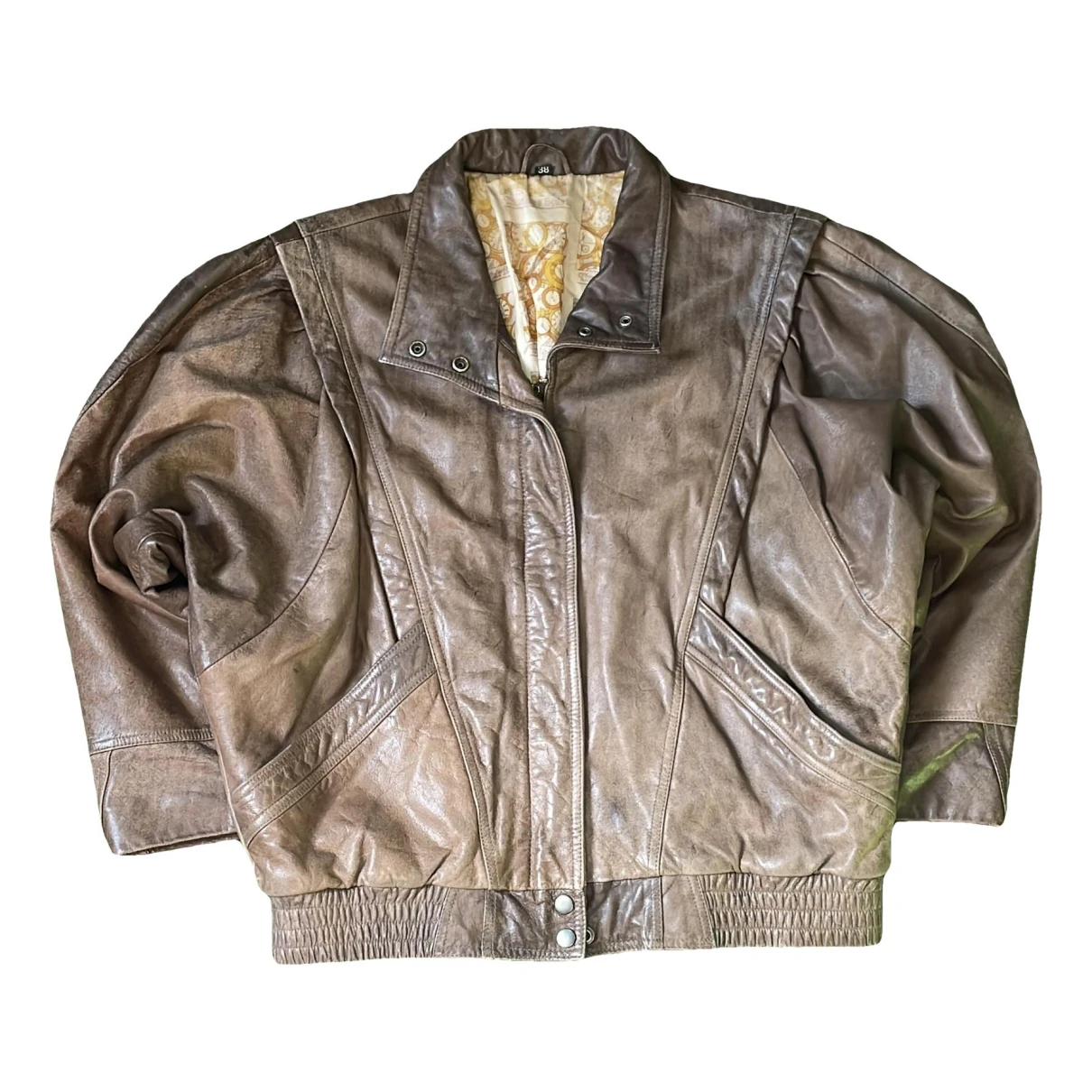 Pre-owned American Vintage Leather Jacket In Brown