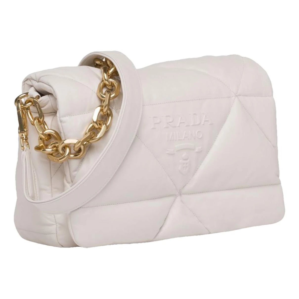 Pre-owned Prada Leather Crossbody Bag In White