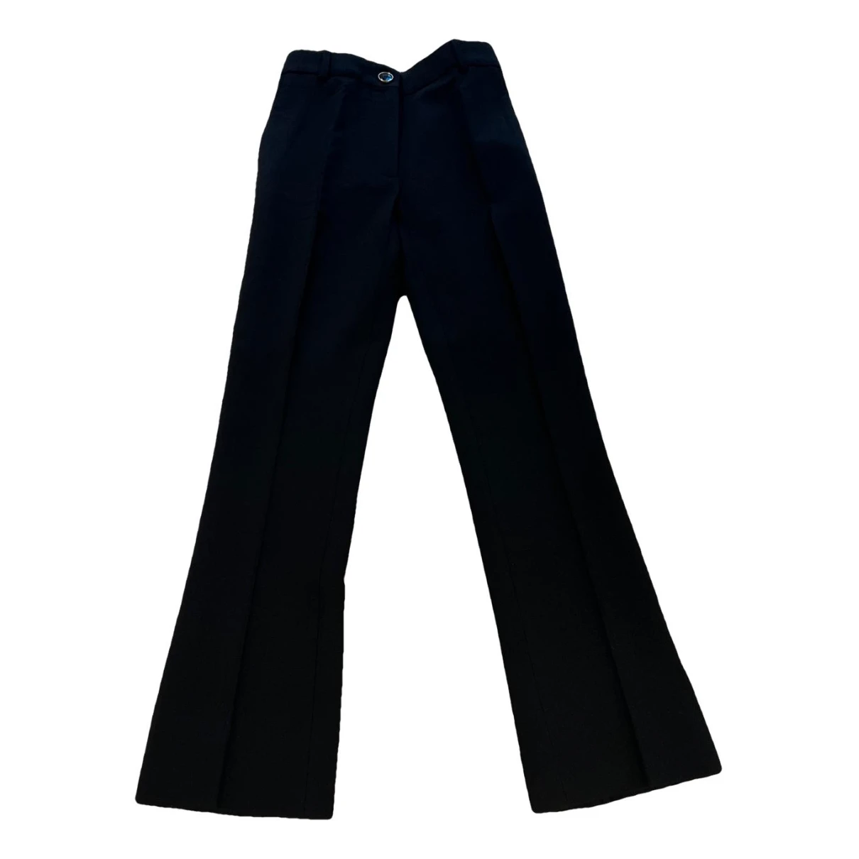 Pre-owned Valentino Wool Large Pants In Black