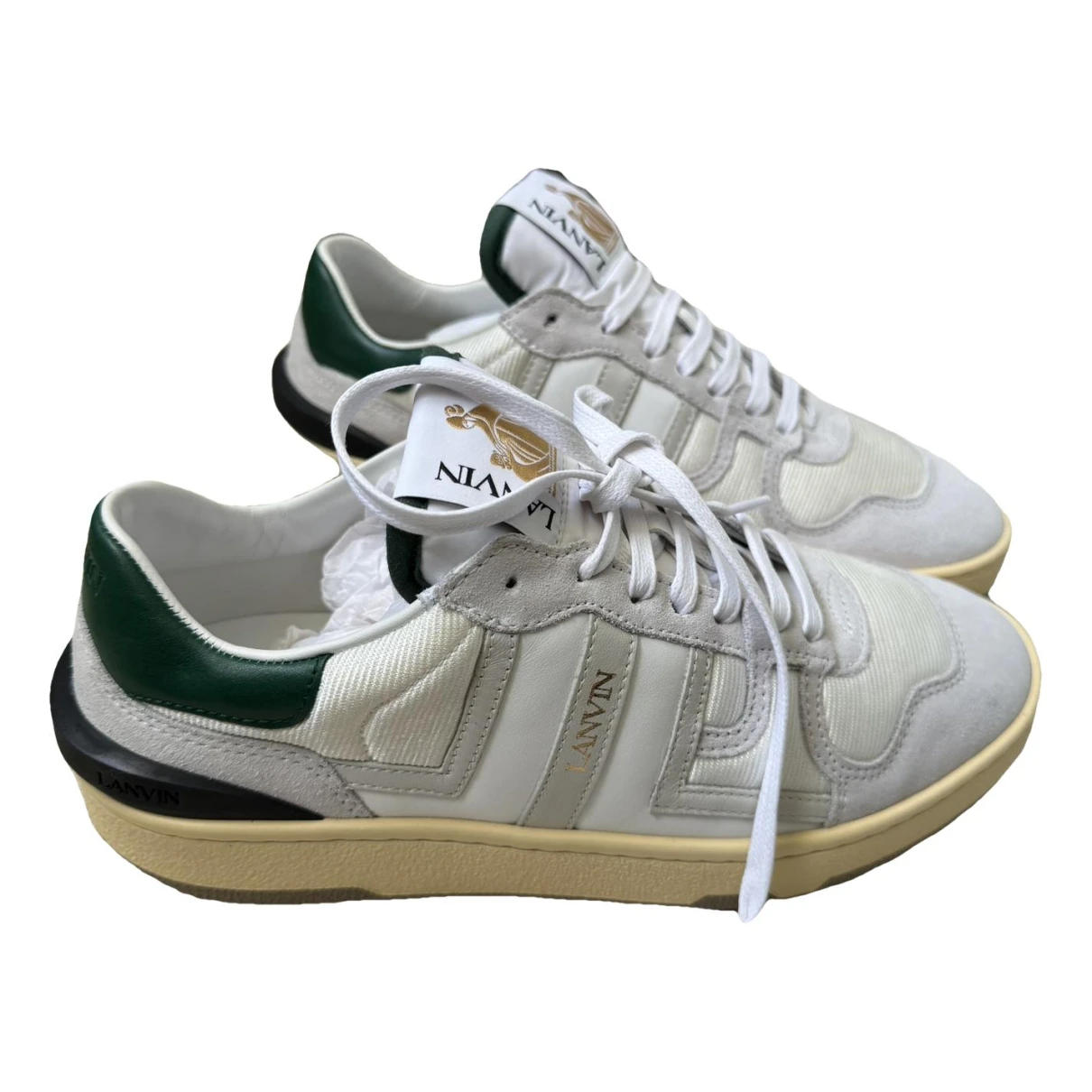 Pre-owned Lanvin Leather Trainers In White