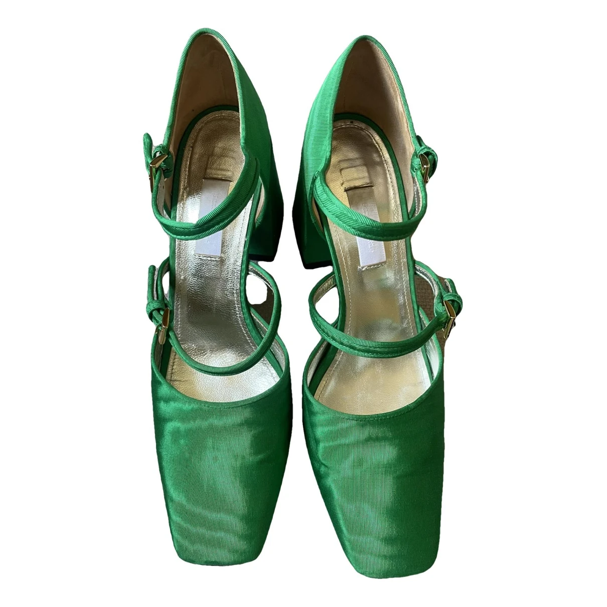 Pre-owned Suzanne Rae Cloth Heels In Green