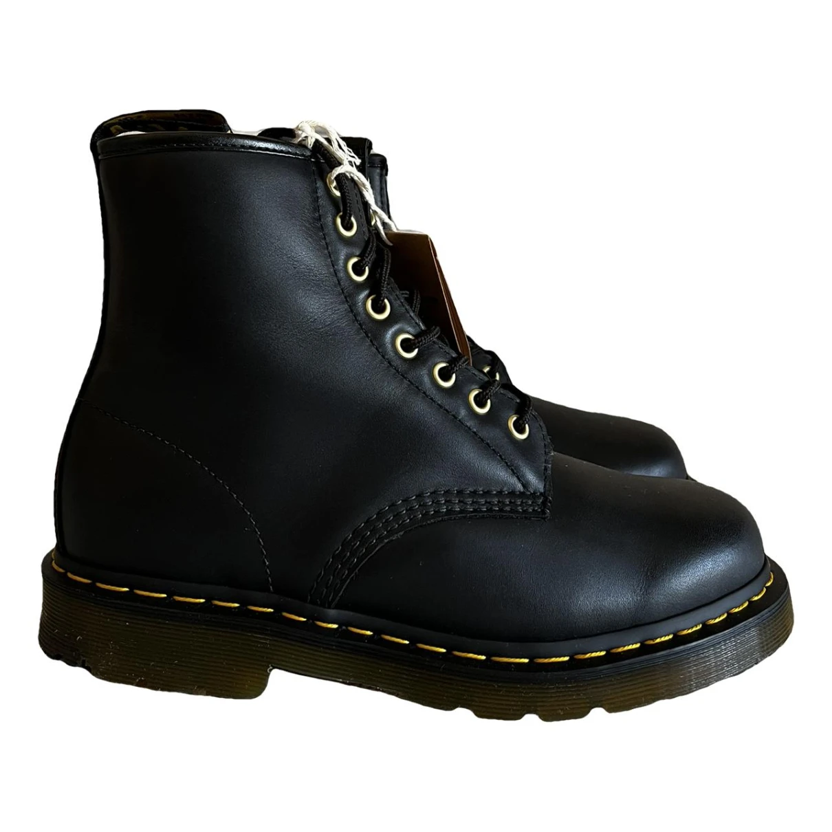 Pre-owned Dr. Martens' 1460 Pascal (8 Eye) Leather Boots In Black