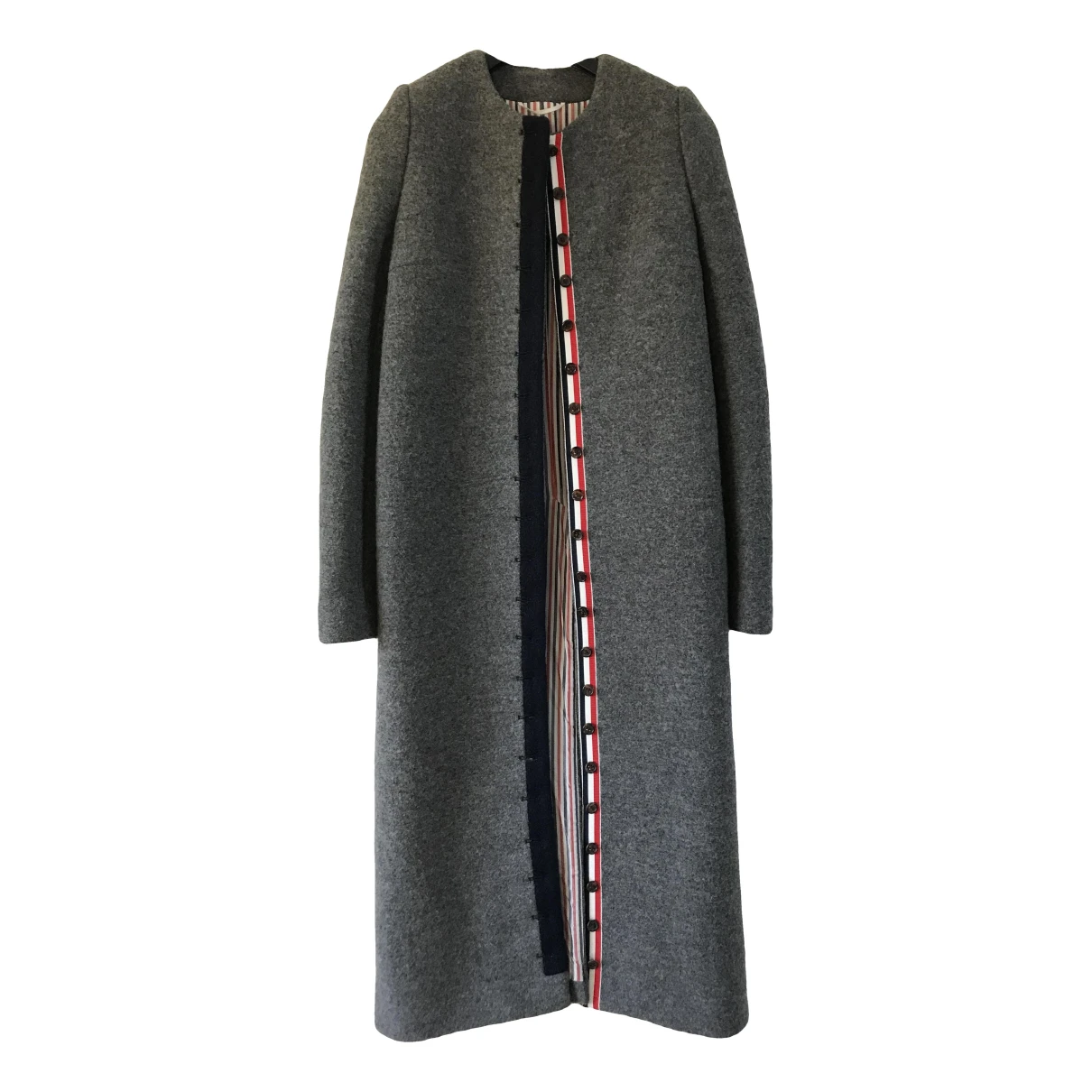 Pre-owned Thom Browne Wool Coat In Grey