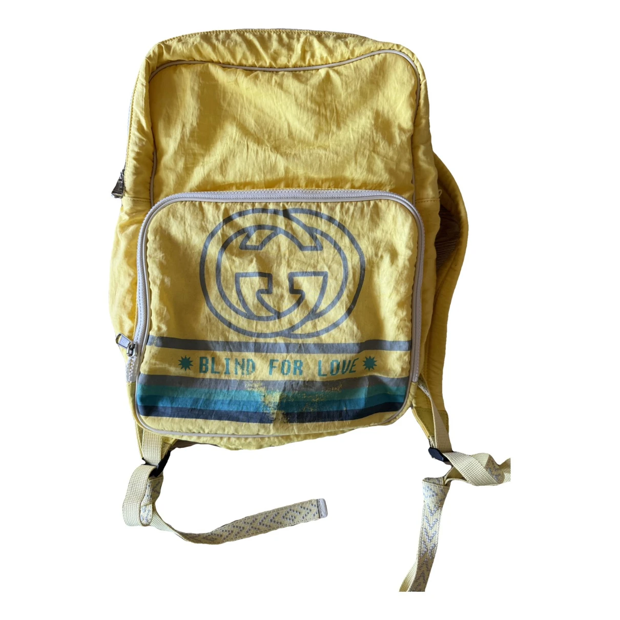 Pre-owned Gucci Cloth Backpack In Yellow
