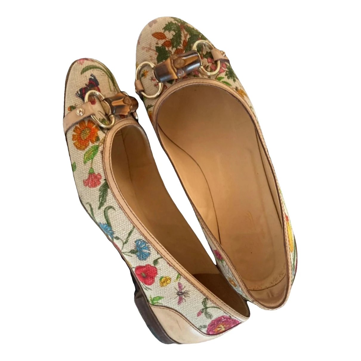Pre-owned Gucci Cloth Ballet Flats In Multicolour