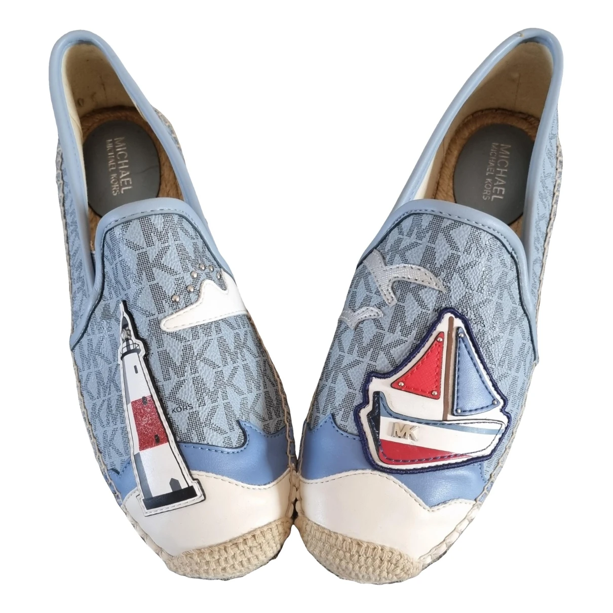 Pre-owned Michael Kors Leather Espadrilles In Blue