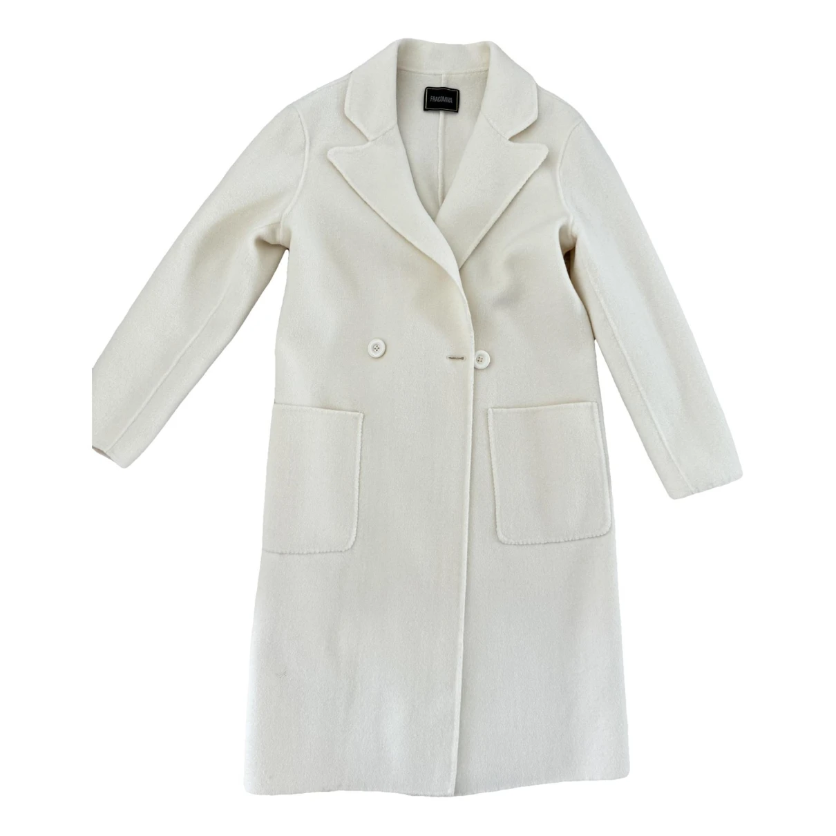 Pre-owned Fracomina Wool Coat In White