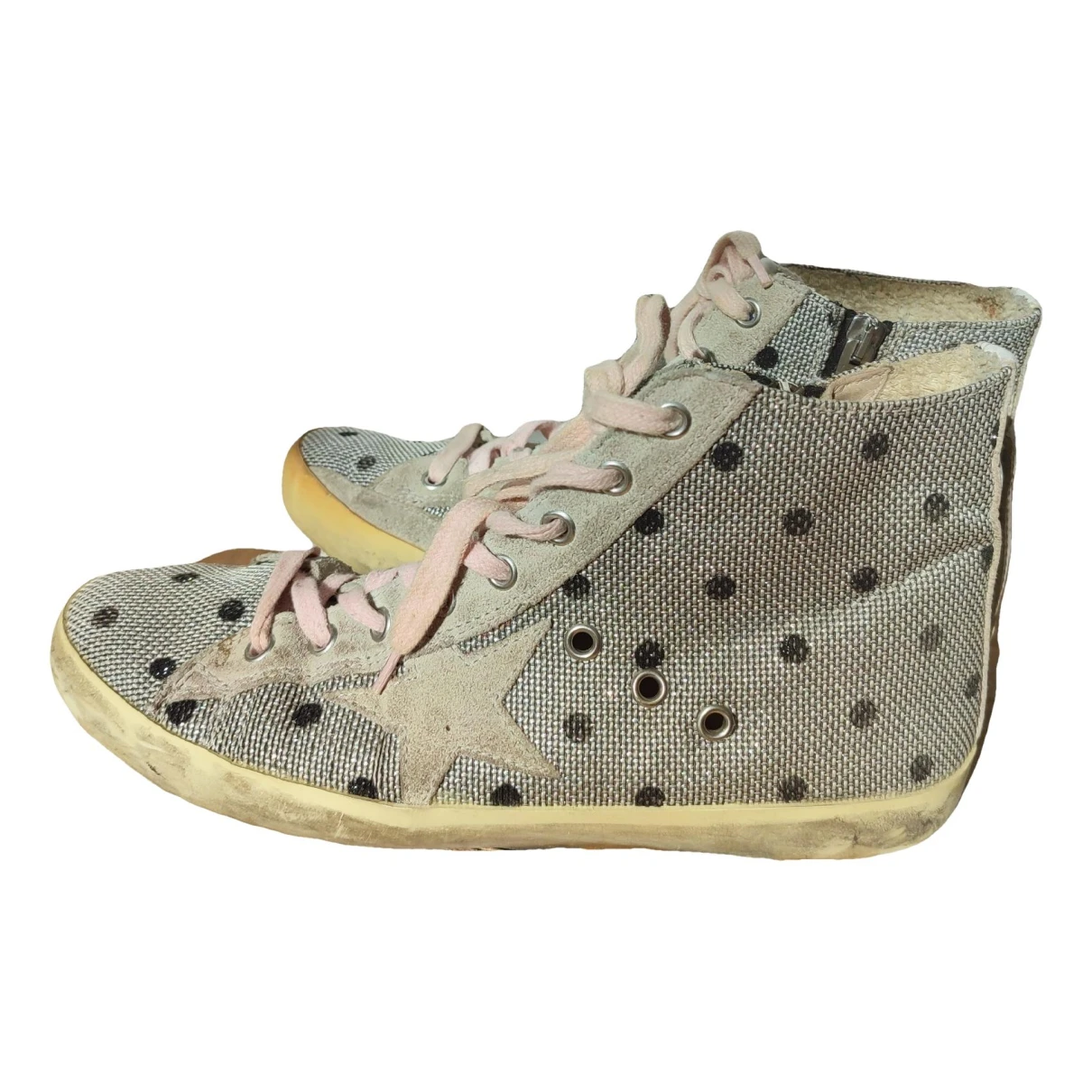 Pre-owned Golden Goose Francy Cloth Trainers In Grey