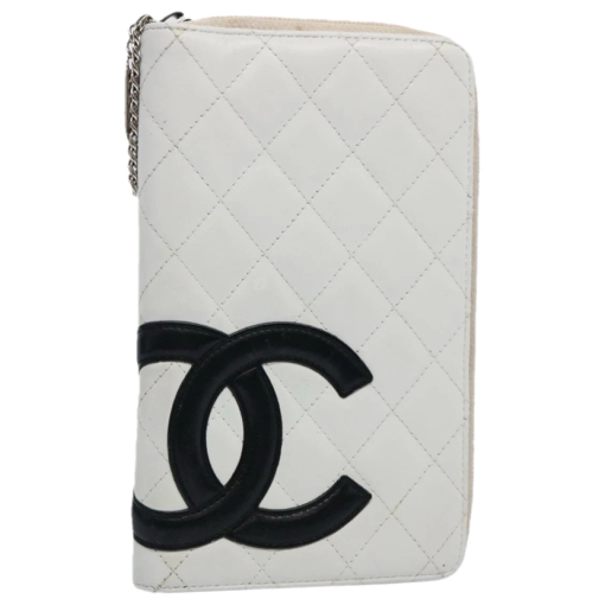 Pre-owned Chanel Leather Wallet In White