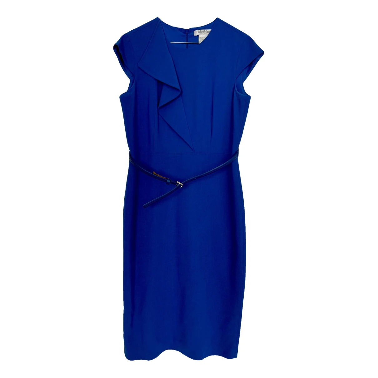 Pre-owned Max Mara Wool Mid-length Dress In Blue