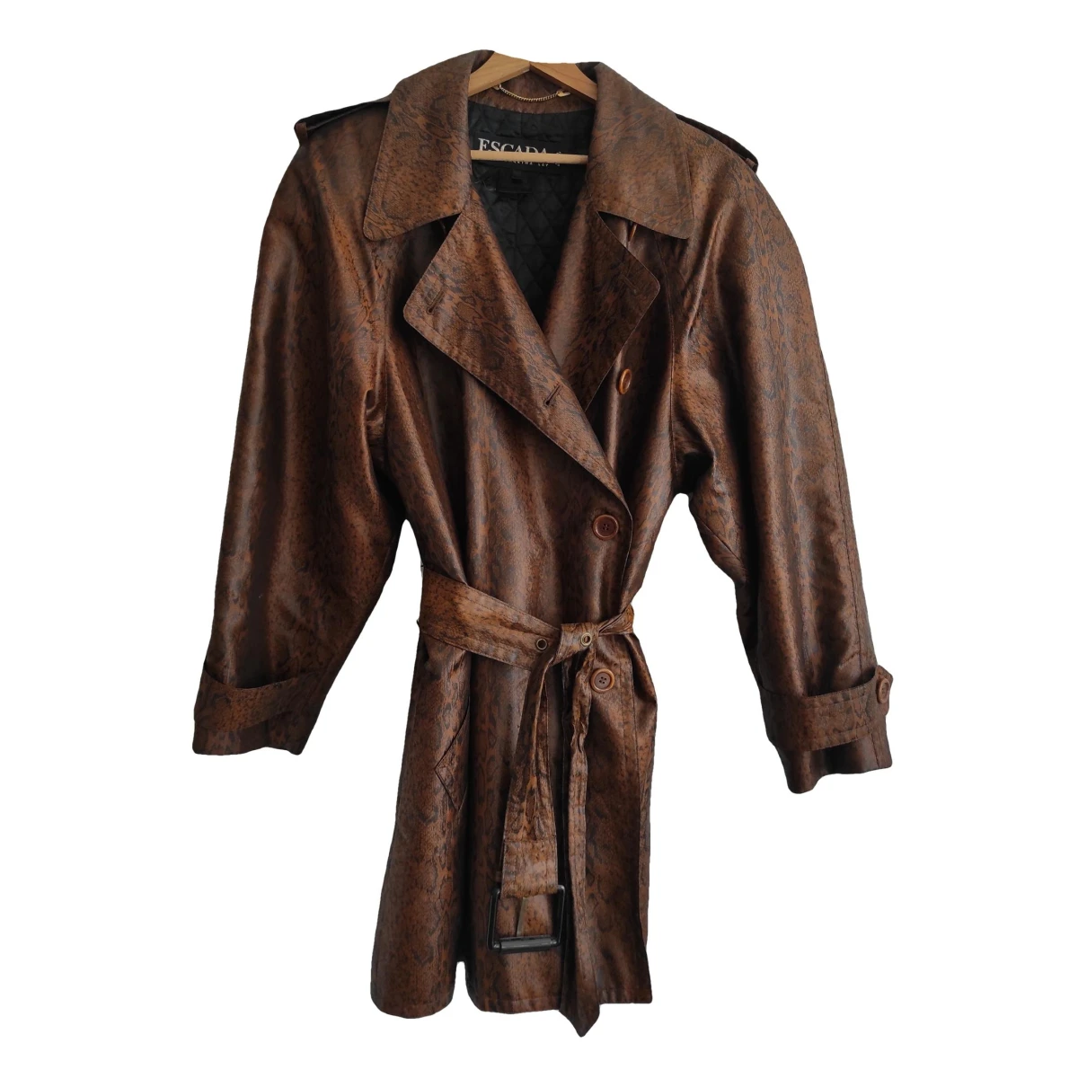 Pre-owned Escada Trench Coat In Brown