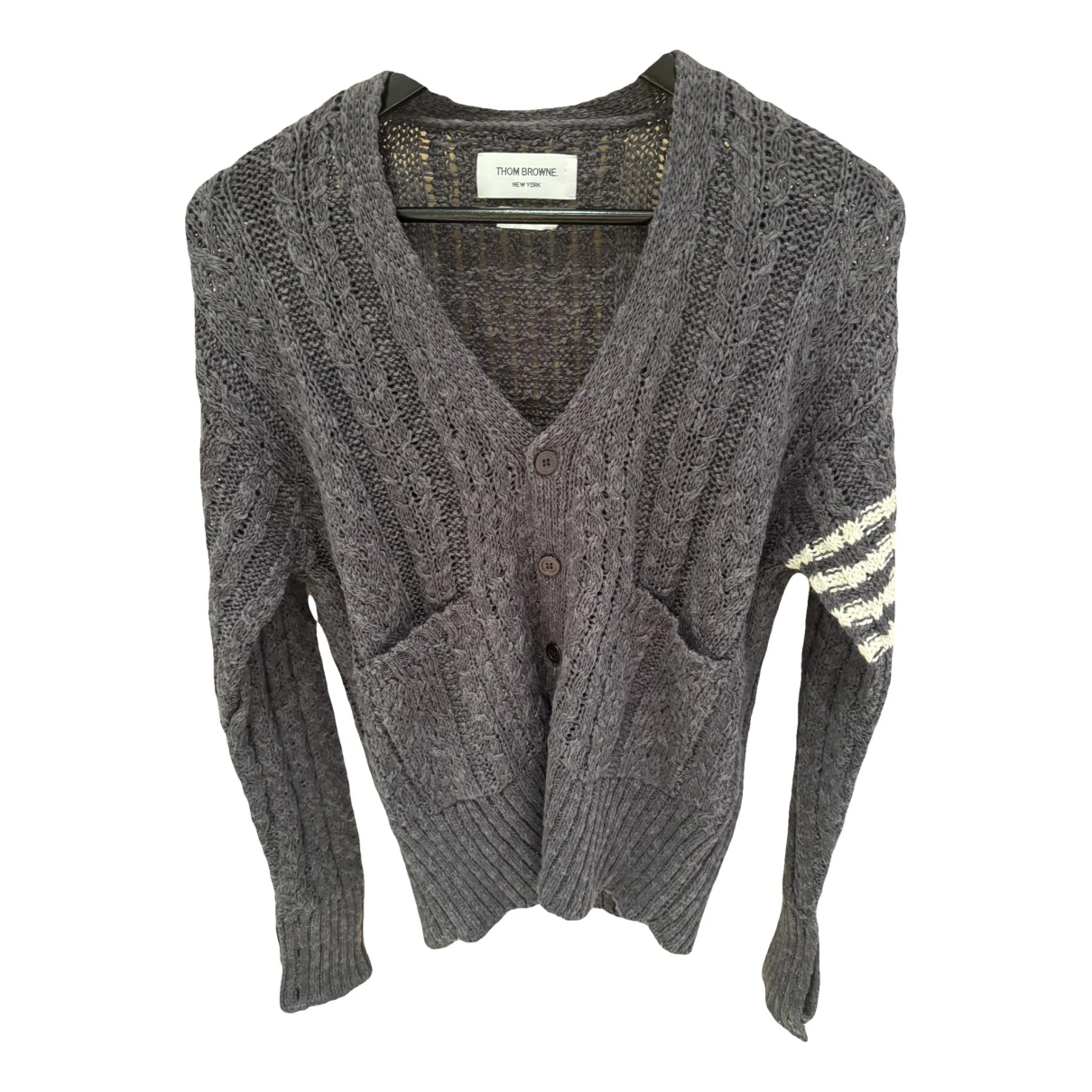 Pre-owned Thom Browne Linen Knitwear & Sweatshirt In Grey