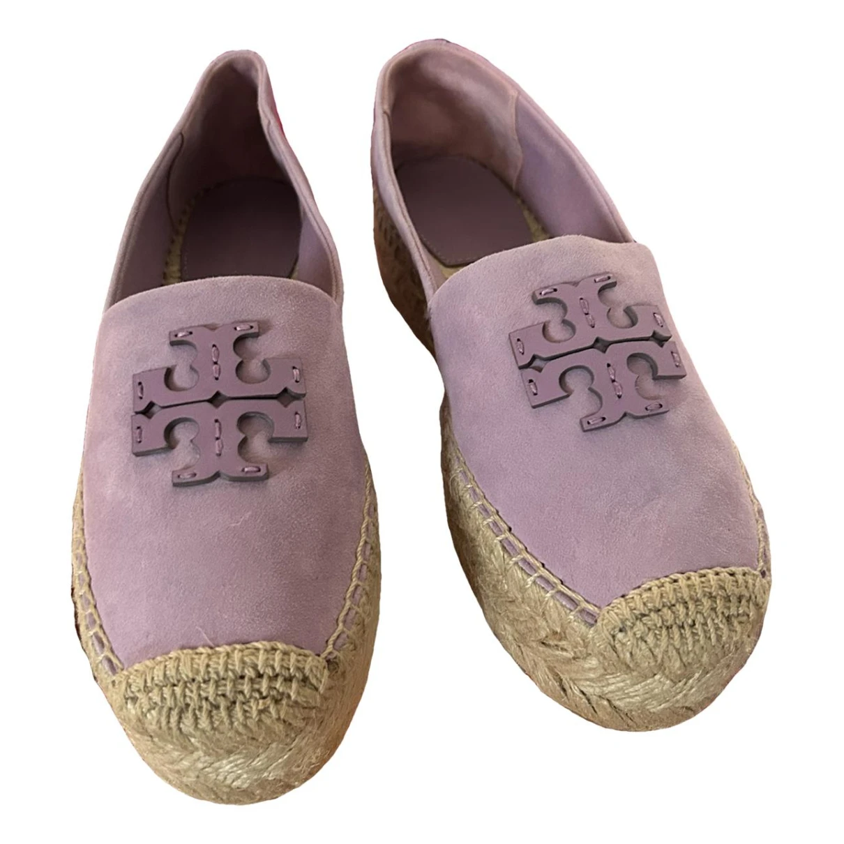 Pre-owned Tory Burch Leather Espadrilles In Purple