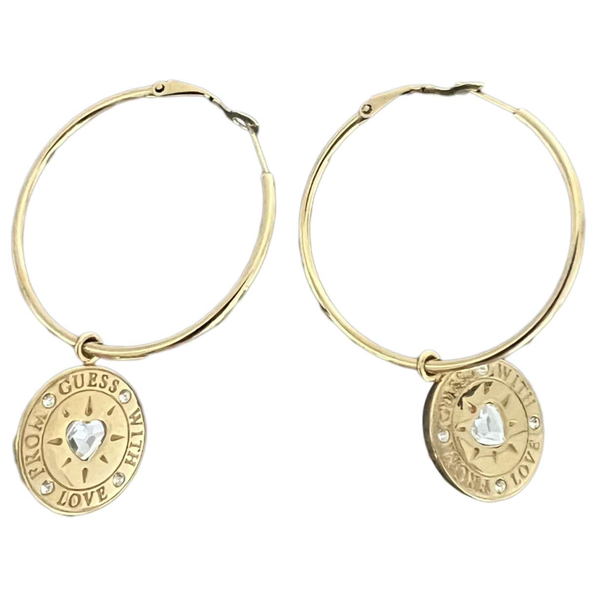 Pre-owned Guess Earrings In Gold