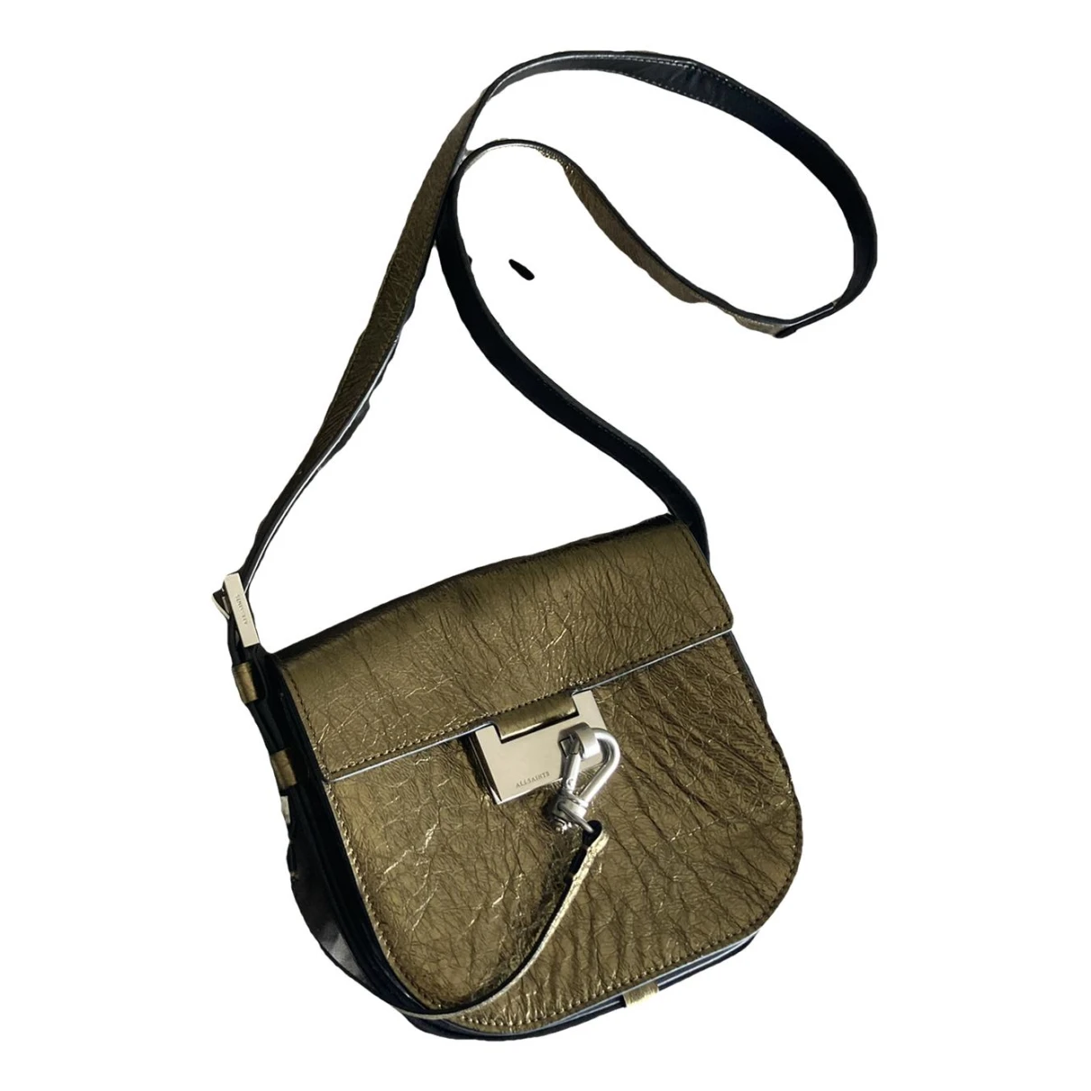 Pre-owned Allsaints Leather Handbag In Gold