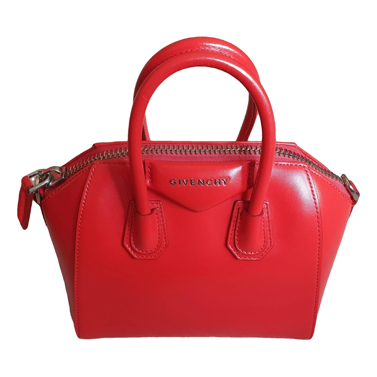 Pre-owned Givenchy Antigona Leather Handbag In Red