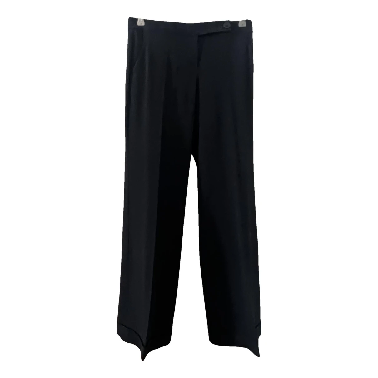 Pre-owned Emporio Armani Wool Large Pants In Blue