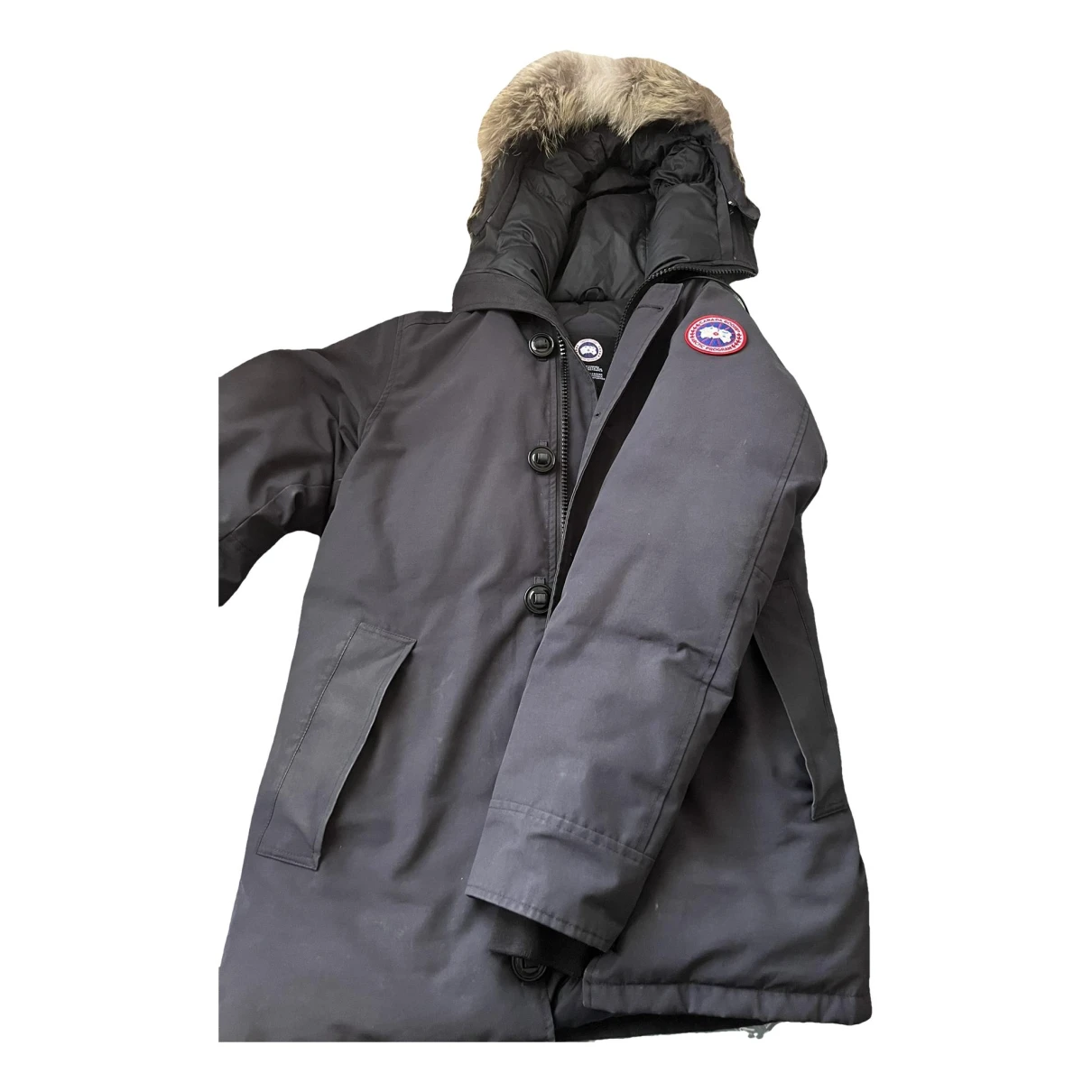 Pre-owned Canada Goose Cashmere Parka In Blue