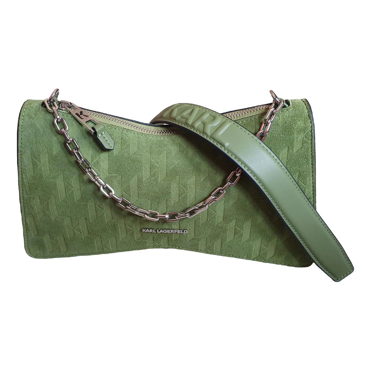 Pre-owned Karl Lagerfeld Leather Crossbody Bag In Green
