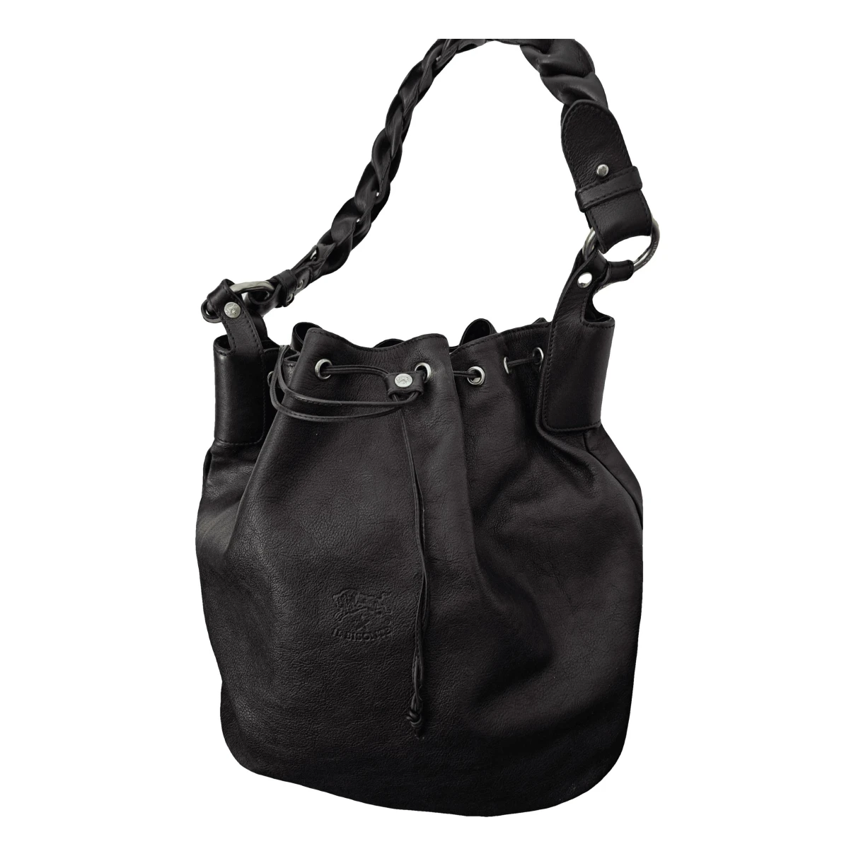 Pre-owned Il Bisonte Leather Handbag In Black