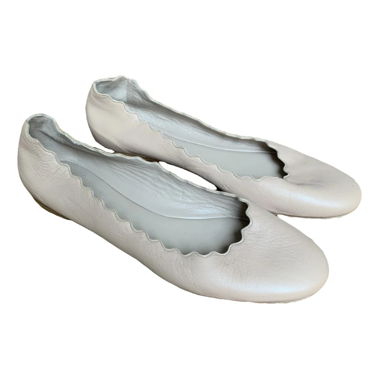 Pre-owned Chloé Lauren Leather Ballet Flats In Pink