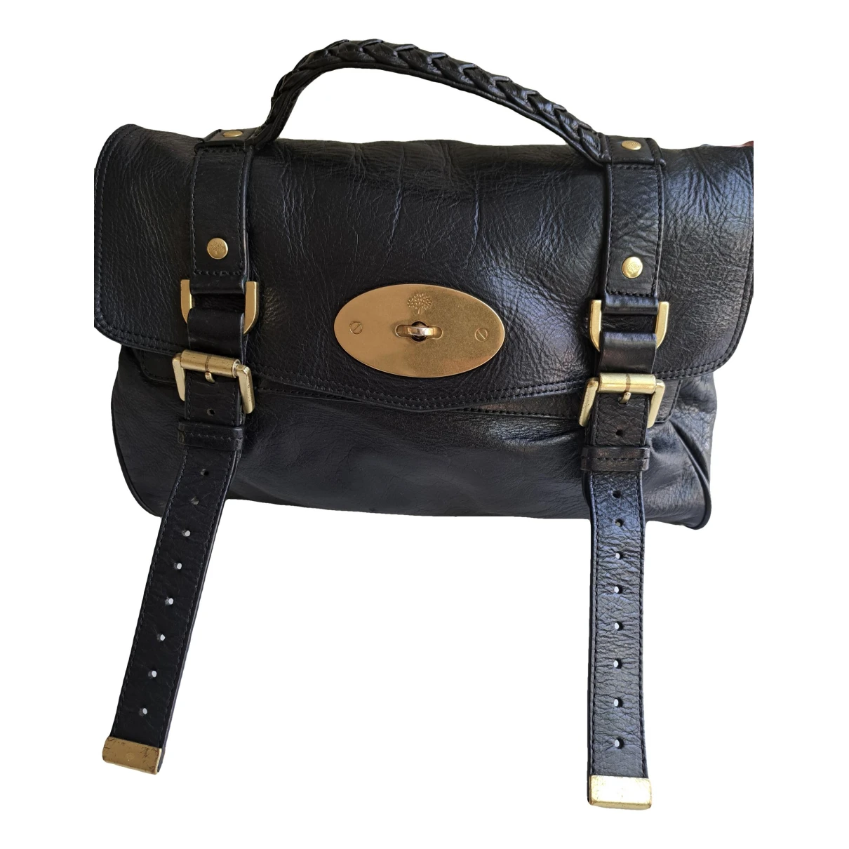 Pre-owned Mulberry Alexa Leather Handbag In Black