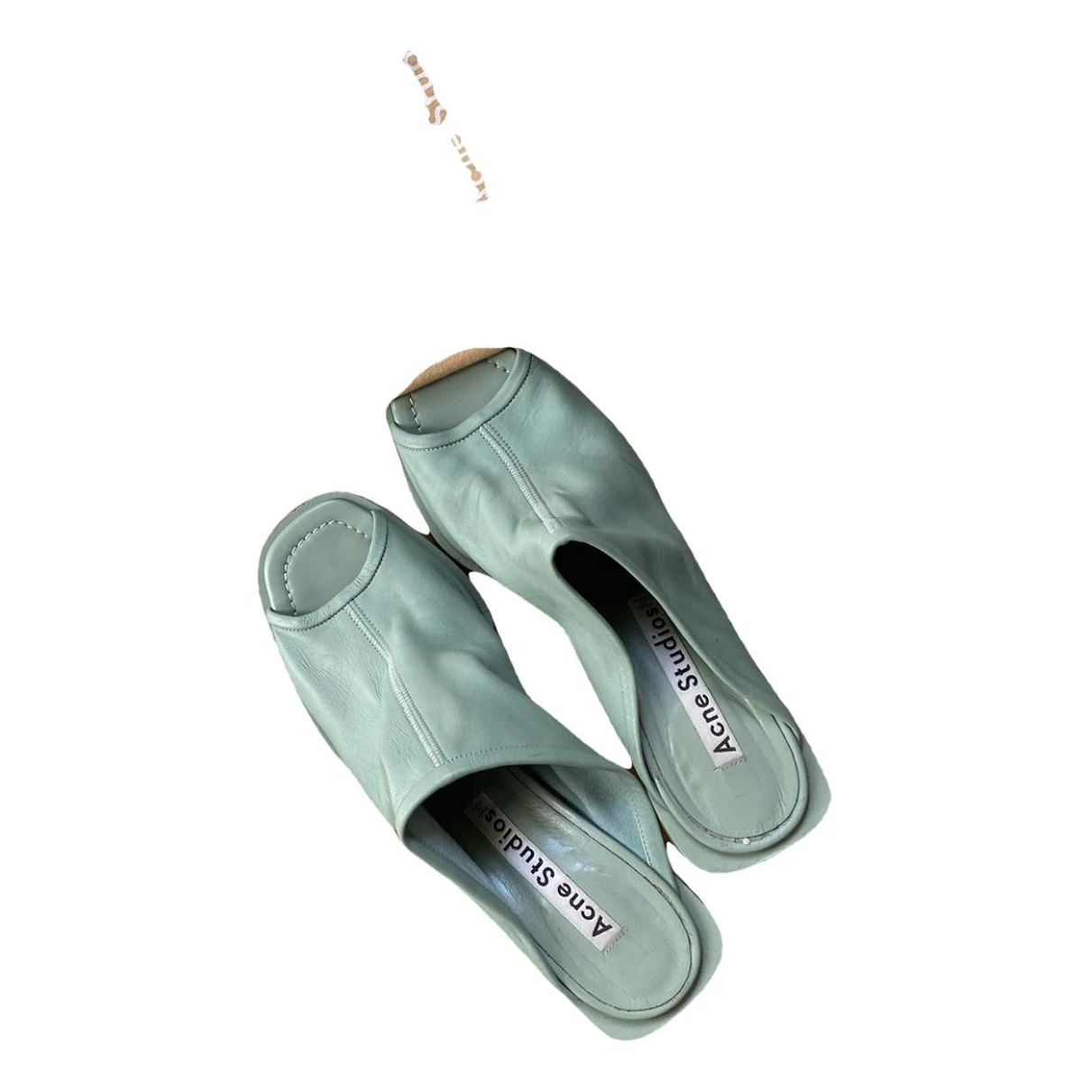 Pre-owned Acne Studios Leather Mules & Clogs In Green
