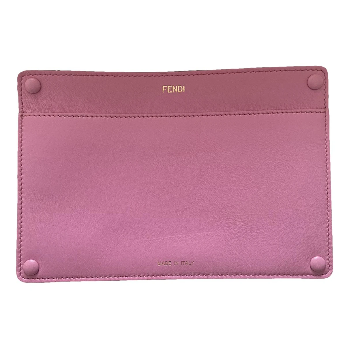 Pre-owned Fendi Peekaboo Leather Clutch Bag In Pink