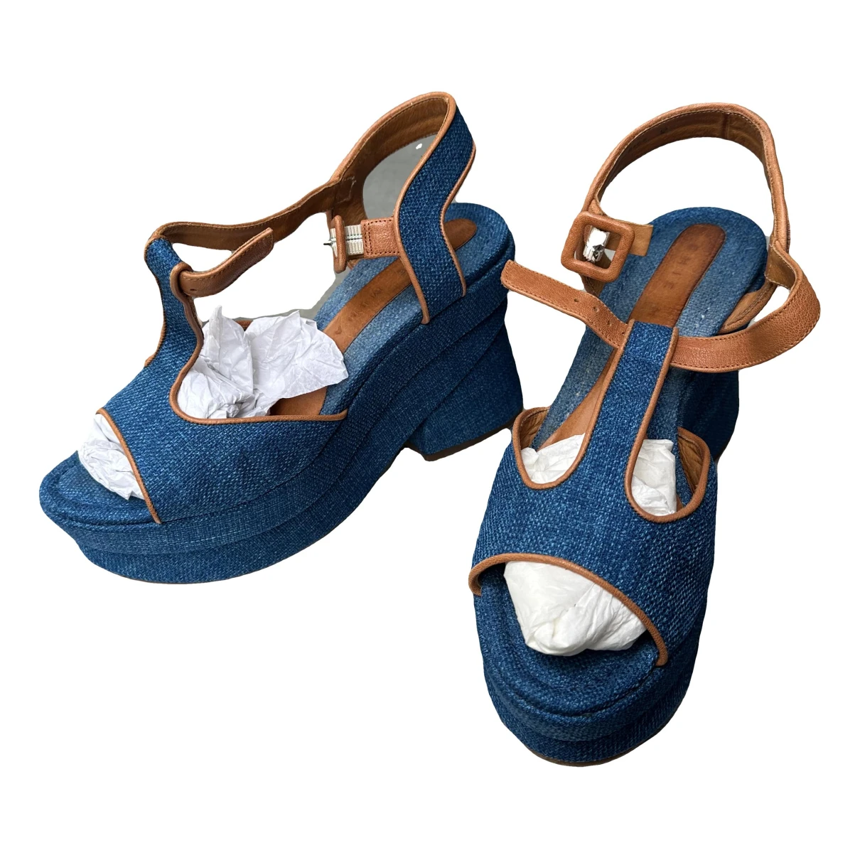 Pre-owned Chie Mihara Cloth Sandals In Blue