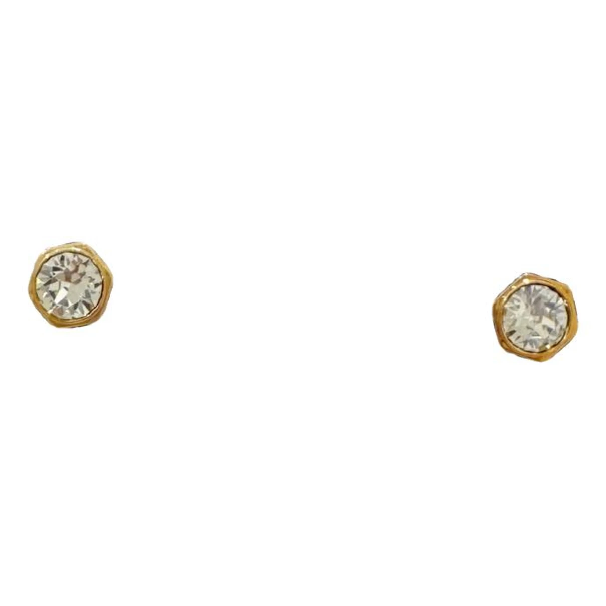 Pre-owned Swarovski Crystal Earrings In Gold