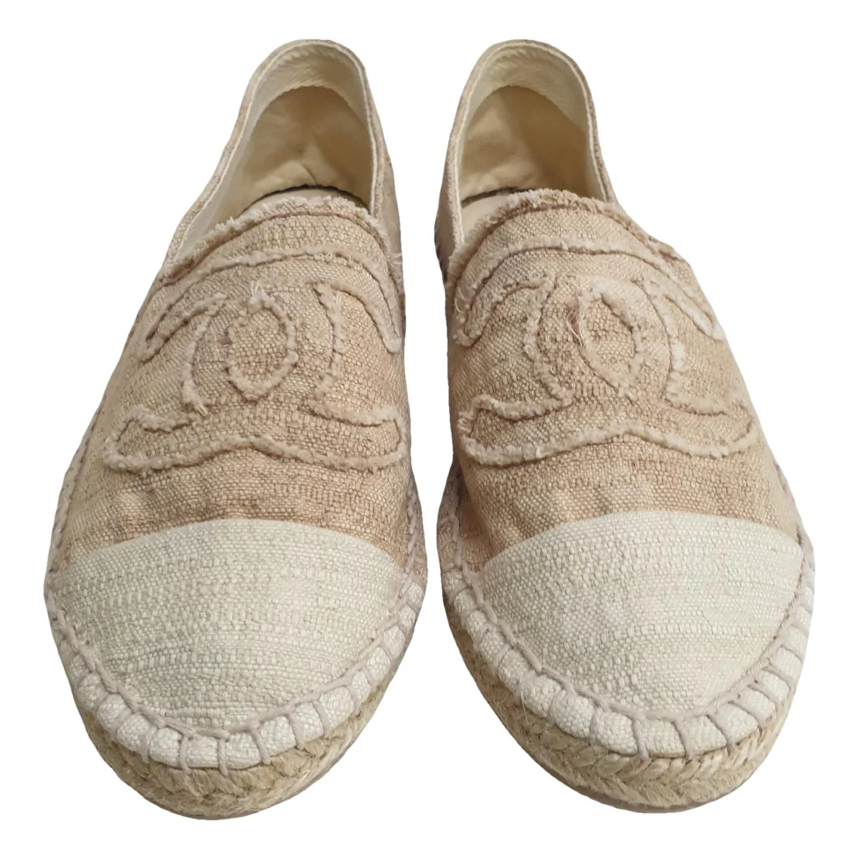 Pre-owned Chanel Cloth Espadrilles In Beige
