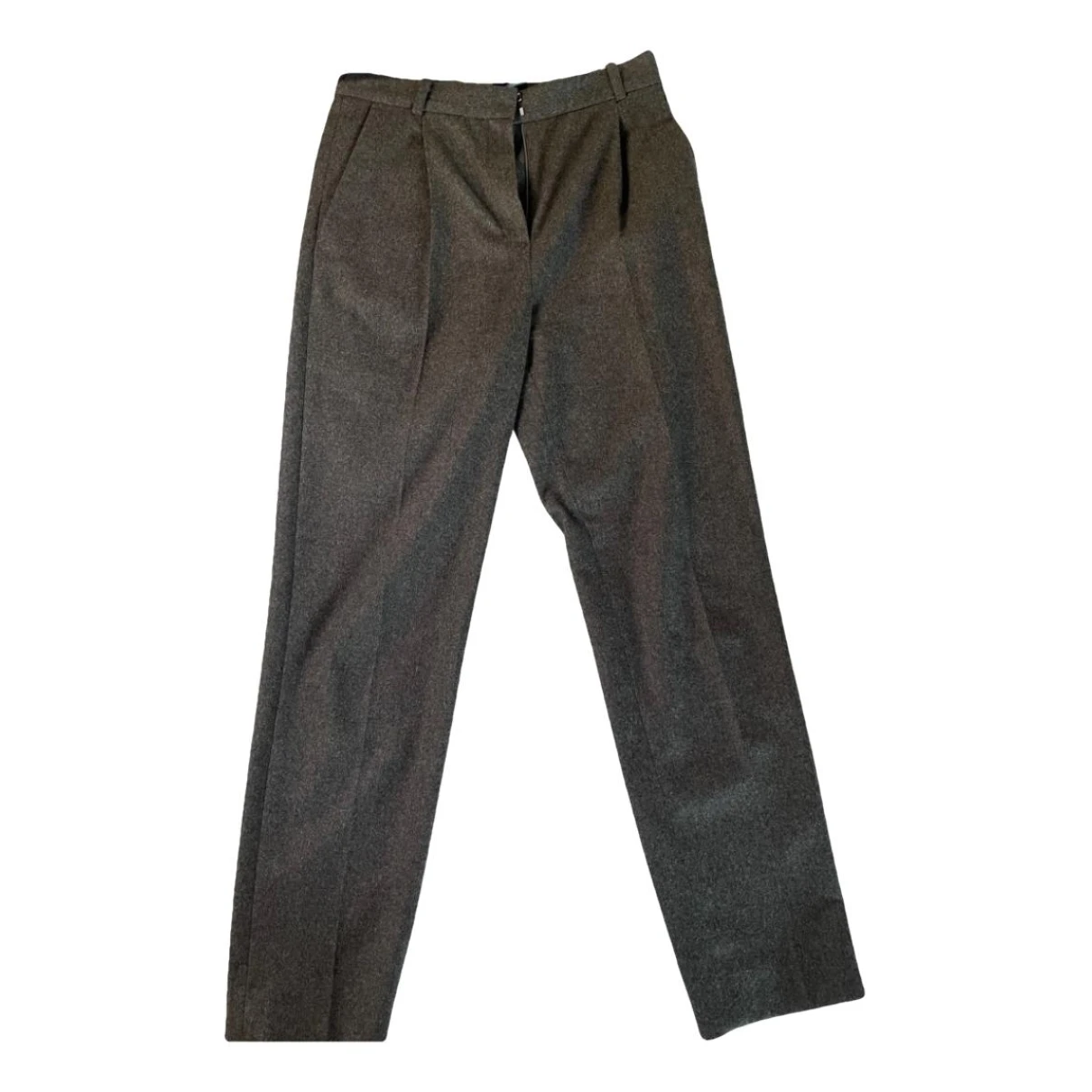 Pre-owned Celine Wool Straight Pants In Grey